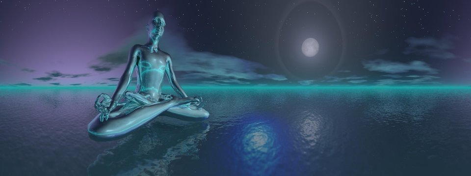 Night meditation - 3D render
