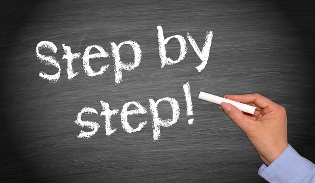 Step by step chalkboard