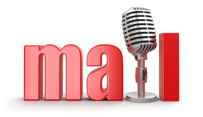 Mail with Microphone (clipping path included)