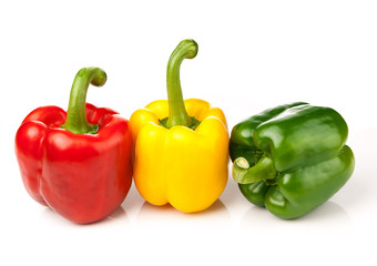 red, yellow, green pepper