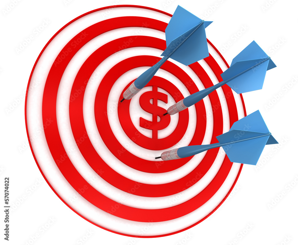 Poster red dart target