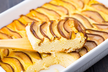 Pie made with fresh pears