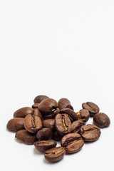 Coffee beans on white background
