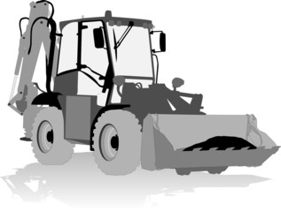 Naklejka premium Vector silhouette of a tractor of road service