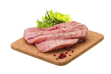Raw pork steak