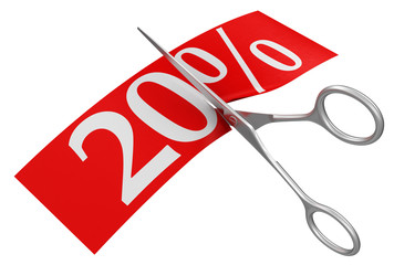 Scissors and 20% (clipping path included)
