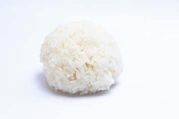 Single rice ball on white background
