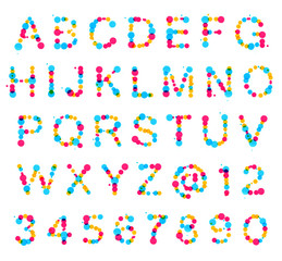 ABC alphabet made of blot spots