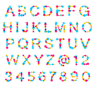 ABC alphabet made of blot spots