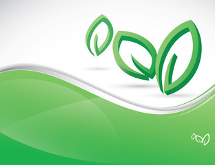 Green background with leaves