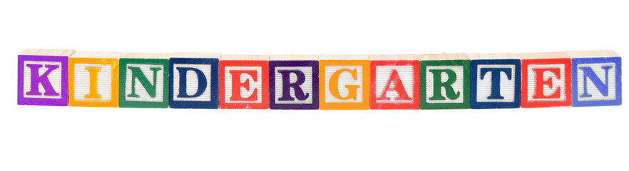 Baby blocks spelling Kindergarten