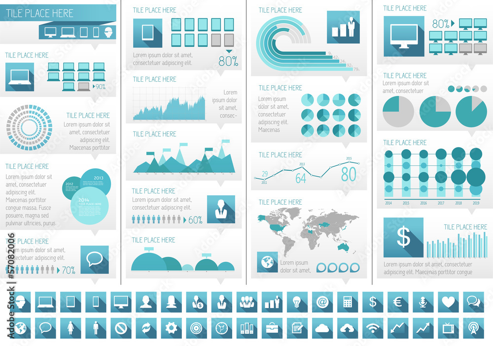 Canvas Prints it industry infographic elements