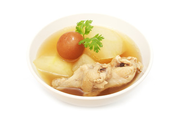chicken soup with wax gourd and pickled lemon