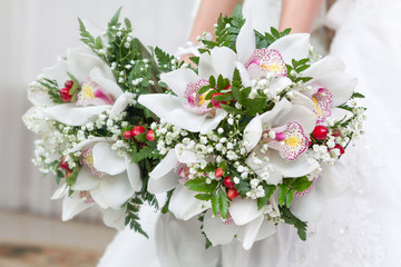 beautiful bridal bouquet at a wedding party