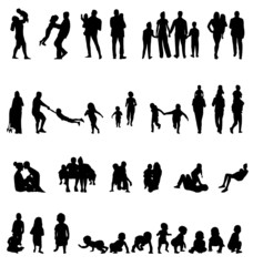 family silhouettes set
