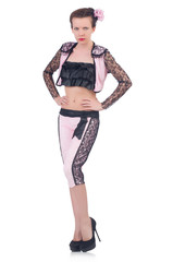 Woman toreador isolated on the white