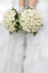 Fototapeta premium beautiful bridal bouquet at a wedding party