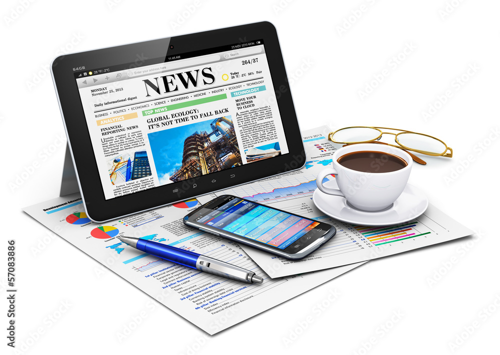 Poster Tablet computer and business objects