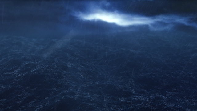 Storm over the ocean -  loop