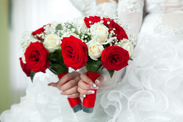 beautiful bridal bouquet at a wedding party