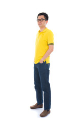Fototapeta premium Full body shot of a teenager in casual attire