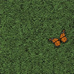 Stylized grass and butterfly