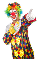 Funny clown isolated on white