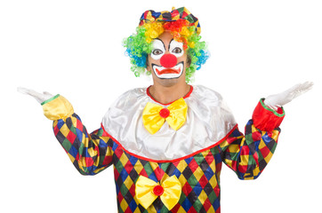 Funny clown isolated on white