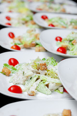 Light salad with cheese, parsley and spices