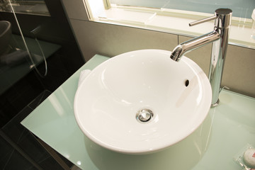 Modern sink in the bathroom