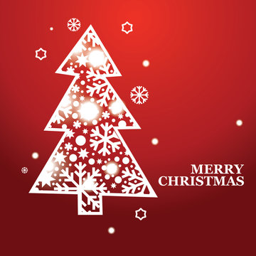 Vector Christmas banner with a Christmas tree