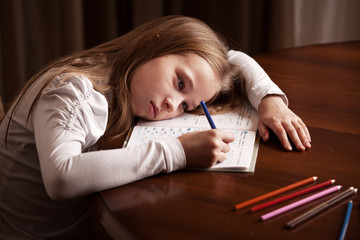 Girl doing homework