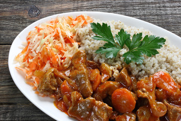 Pork stew with pearl barley