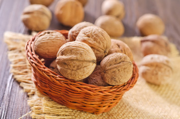 walnuts in basket