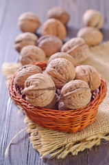 walnuts in basket