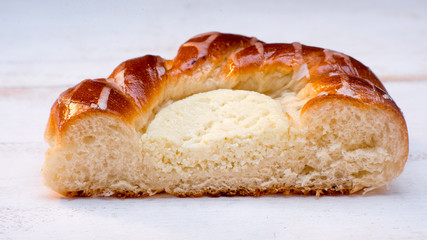 sliced bap with cheese