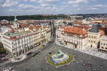 Fototapeta na wymiar aerial view of prague from top of city hall