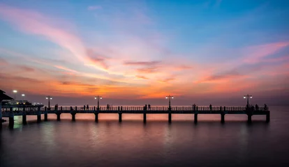 Photo sur Plexiglas Jetée sunset at Bang-Sean, Thailand