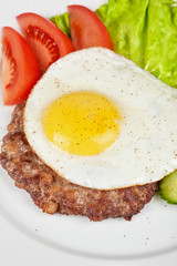 steak beef meat with fried egg