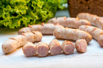 sliced grilled sausages