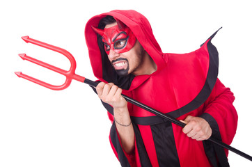 Man devil in red costume