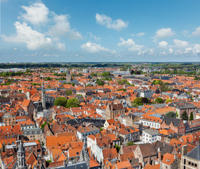 Fototapeta na wymiar Aerial view of Bruges (Brugge), Belgium