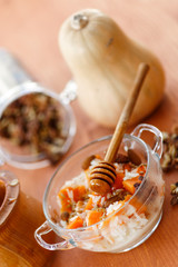boiled rice with pumpkin and nuts