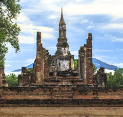 Obraz premium Beautiful Scenery of the Buddha, Sukhothai Historical Park