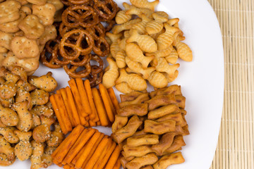 range of salty snacks