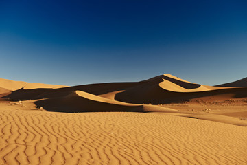 Fototapeta na wymiar Duenen in Wuestenlandschaft der Namib am Sossusvlei, Namibia