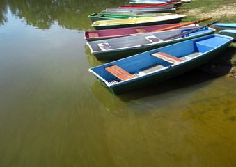 Colorful boats on the lake