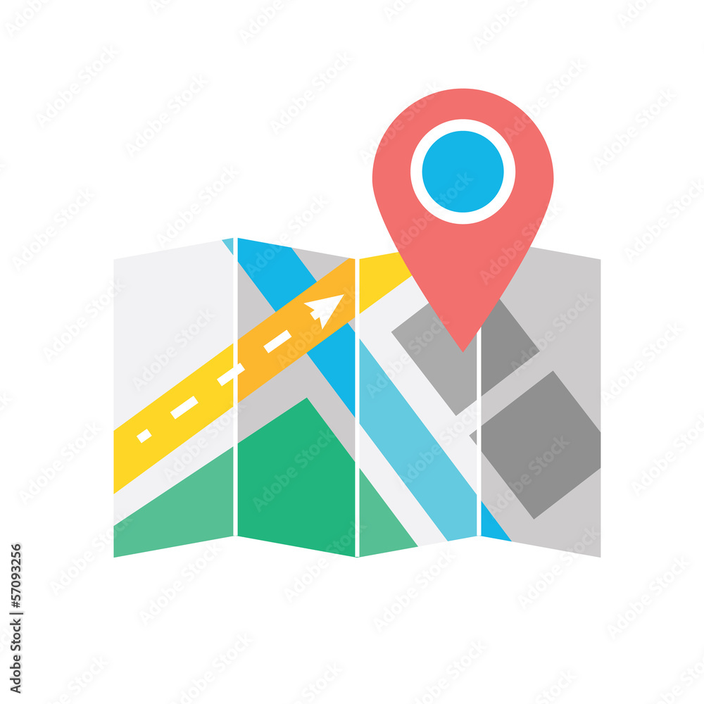 Poster vector map with label icon