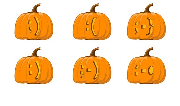 halloween pumpkin emoticon faces