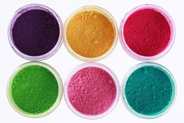 Obraz na płótnie Canvas Colorful pigments powders